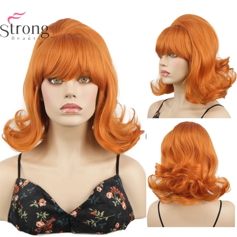 Women'S Accessories In The 60S - Peruca laranja feminina 60s peruca curta