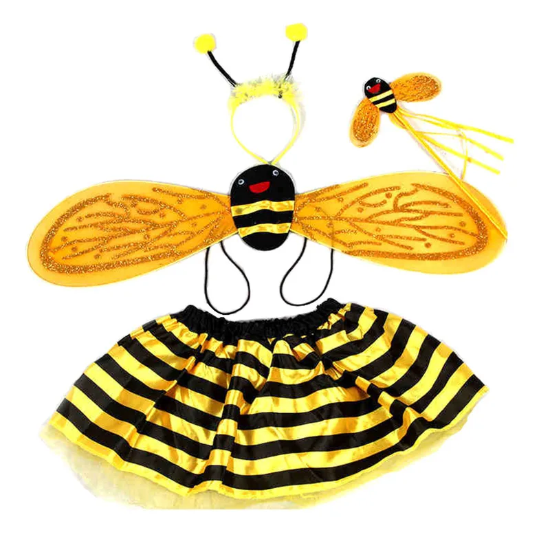 Women'S Yellow Accessories - 4 peça amarelo abelha cosplay traje