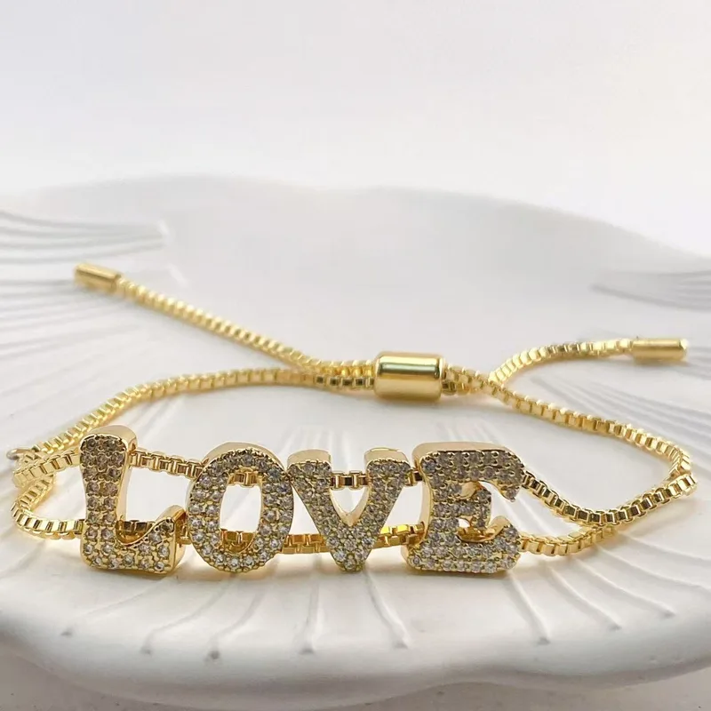 Women Accessories Name In English - Pulseira de nome DIY em ouro