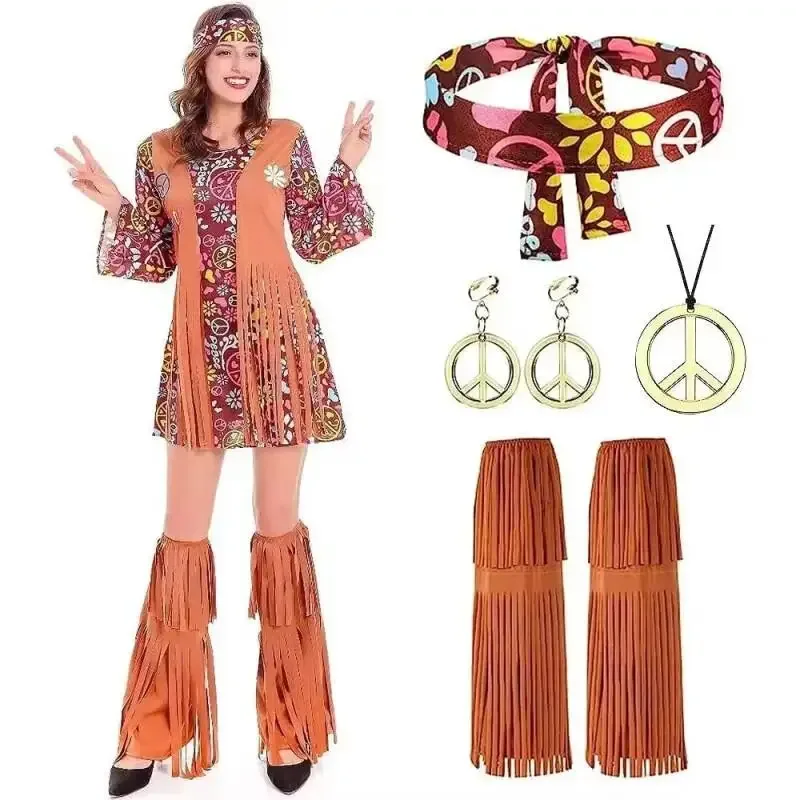 Women'S Accessories In The 60S - Conjunto Completo de Fantasia Vintage Hippie