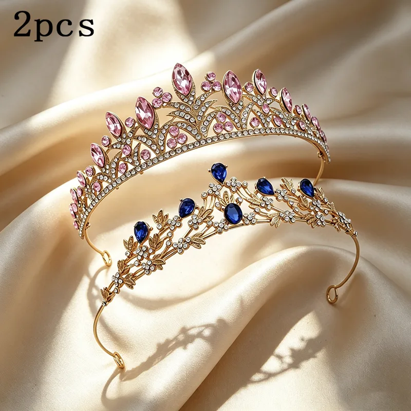 Women Knight Accessories - Conjunto de 2 Coroas Douradas com
