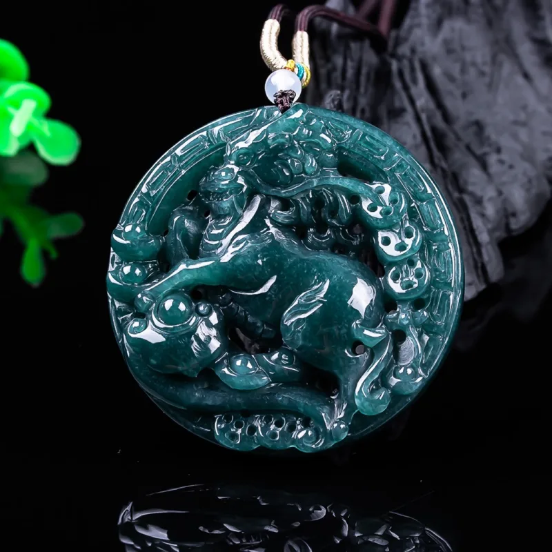 Women Accessories Gift - Pingente de Dragão em Jadeite Birmanês,