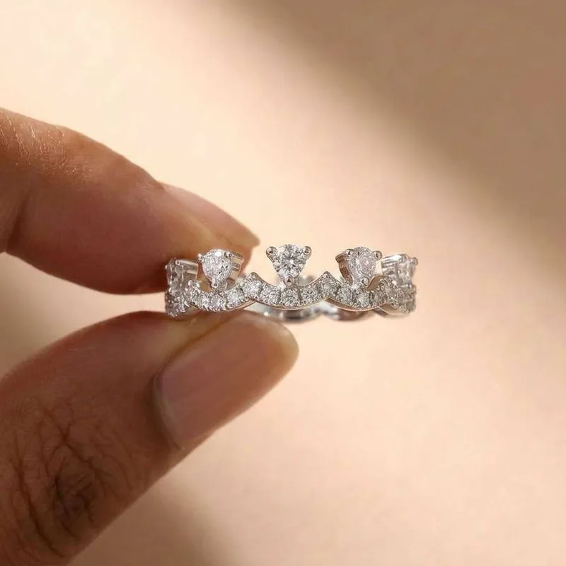 Women'S Accessories Jewelry Sale - Anel Exquisito de Zircônia em Prata