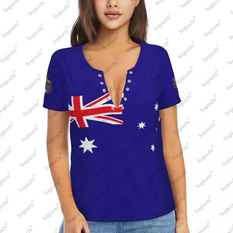 Women'S Accessories Australia - 2025 Austrália Bandeira Sexy Profundo Decote