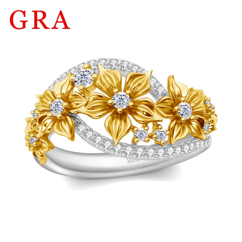 Women'S Accessories Jewelry Sale - Anel Flor Moissanite com Certificado Para
