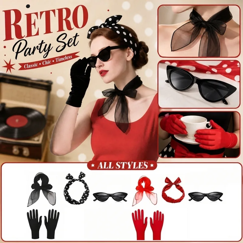Women'S Accessories In The 60S - Conjunto de Fantasia Retro para Mulheres