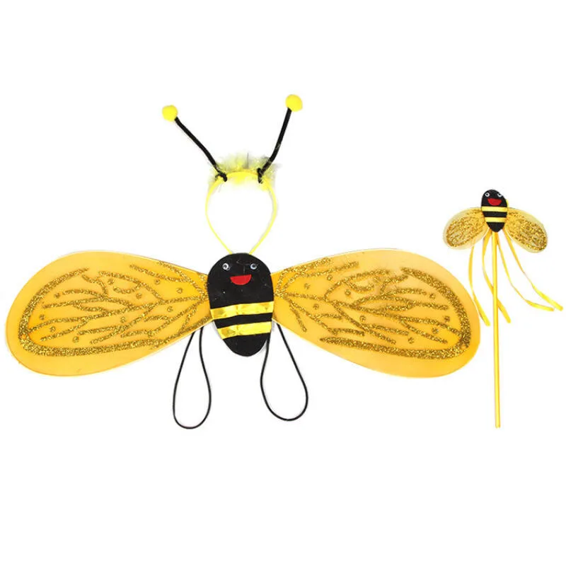 4 peça amarelo abelha cosplay  - Women'S Yellow Accessories avaliação e preço