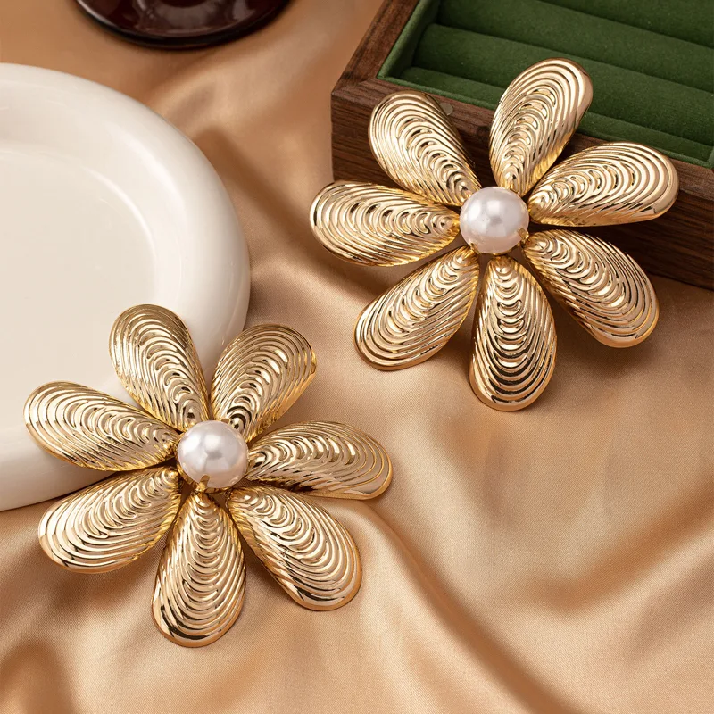 Grande flor de metal brincos p - Women'S Accessories Jewelry Sale avaliação e preço