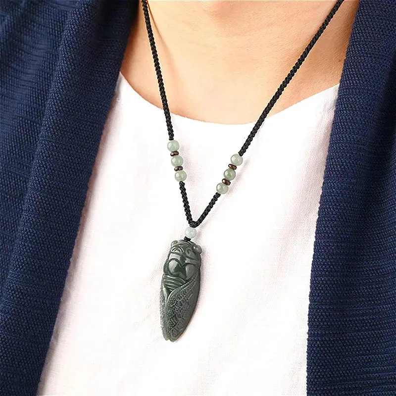 Natural Hetian Jade Cicada Col - Women Accessories For Hand avaliação e preço