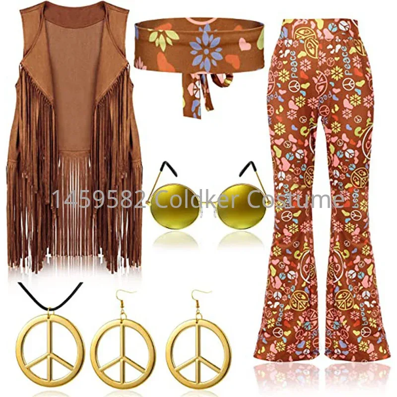 Traje hippie feminino paz amor - Women'S Accessories In The 60S avaliação e preço