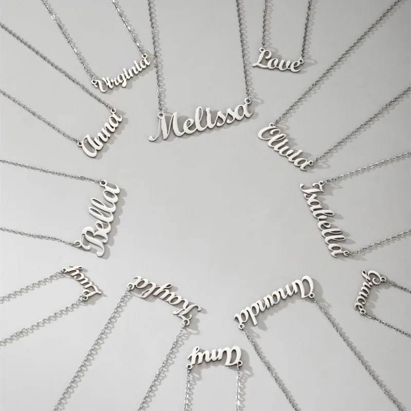 Colar de Aço com Nome em Inglê - Women Accessories Name In English avaliação e preço