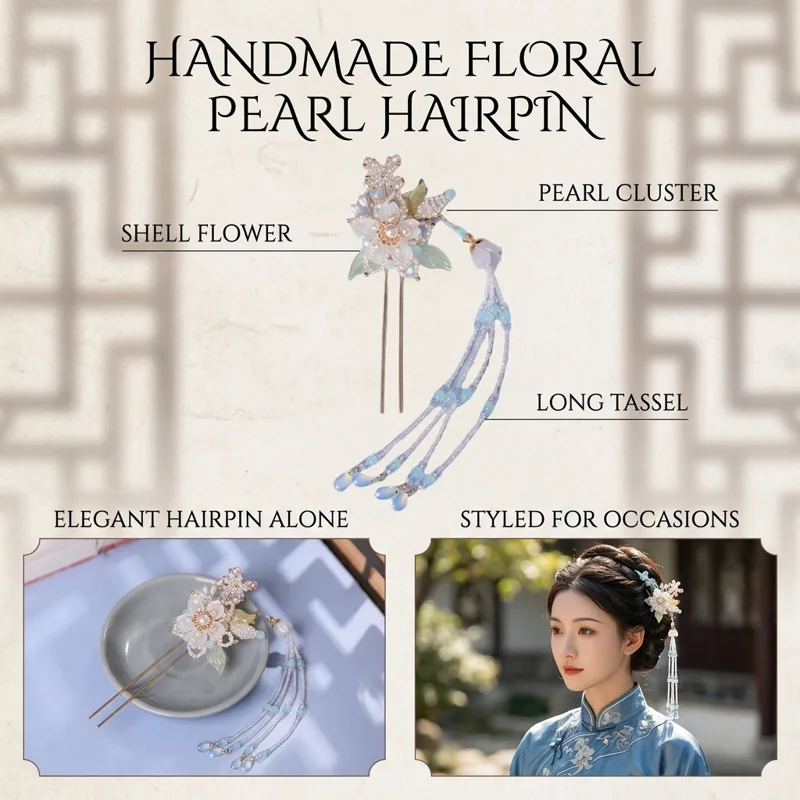 Grampo de Cabelo Hanfu Artesan - Women Accessories For Hand avaliação e preço