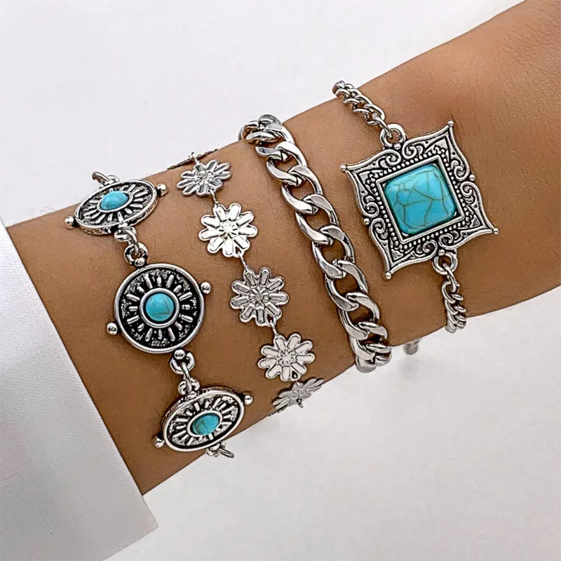 Kmvxo 5 pçs/set vintage boêmio - Resin Bangle Bracelet avaliação e preço