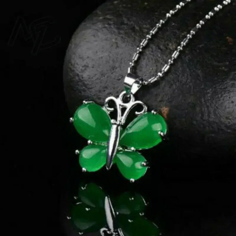 S925 prata verde jade borbolet - Women Accessories For Hand avaliação e preço