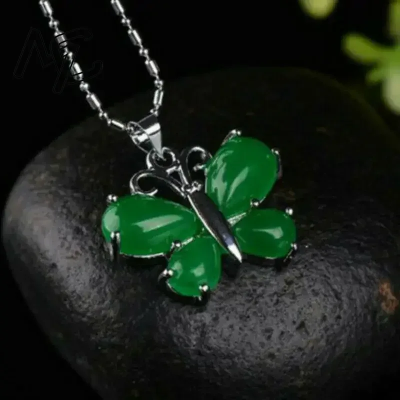 S925 prata verde jade borbolet - Women Accessories For Hand avaliação e preço