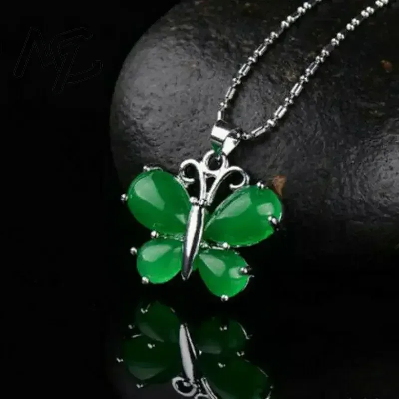 S925 prata verde jade borbolet - Women Accessories For Hand avaliação e preço