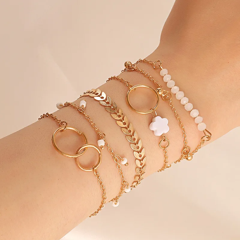6 peça conjunto de ouro cor ge - Resin Bangle Bracelet avaliação e preço