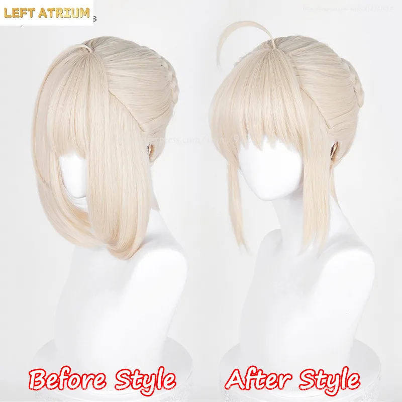Peruca de cosplay saber altria - Women'S Yellow Accessories avaliação e preço