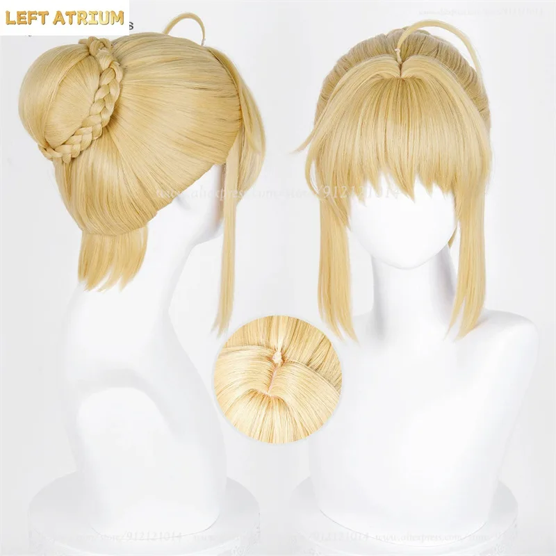 Peruca de cosplay saber altria - Women'S Yellow Accessories avaliação e preço