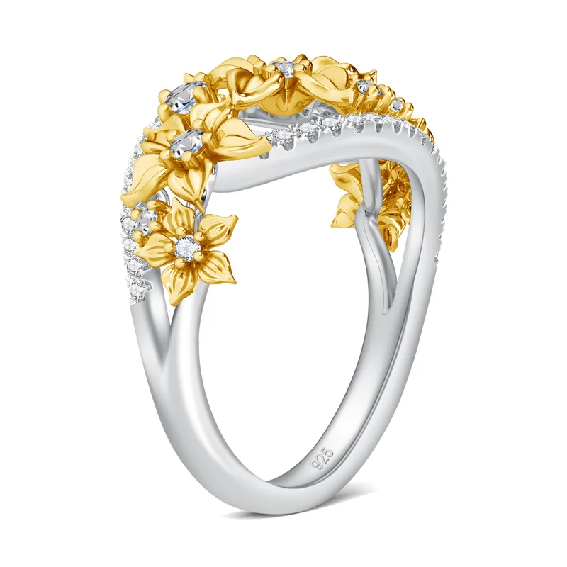 Anel Flor Moissanite com Certi - Women'S Accessories Jewelry Sale avaliação e preço