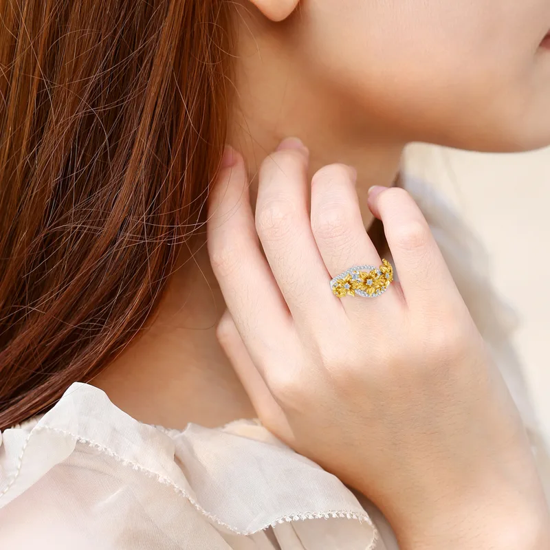 Anel Flor Moissanite com Certi - Women'S Accessories Jewelry Sale avaliação e preço