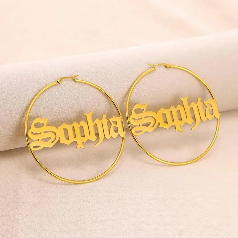Brincos de argola personalizad - Women Accessories Name In English avaliação e preço