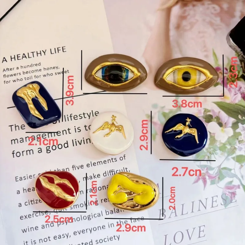 Botão de Cufflink de Esmalte C - Accessories Brand For Women avaliação e preço