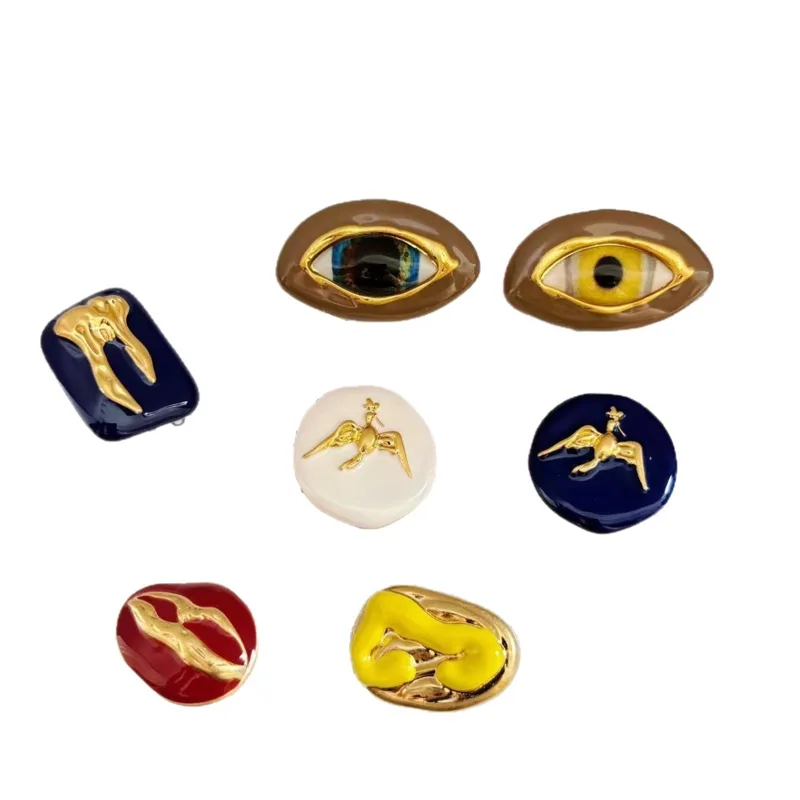 Botão de Cufflink de Esmalte C - Accessories Brand For Women avaliação e preço