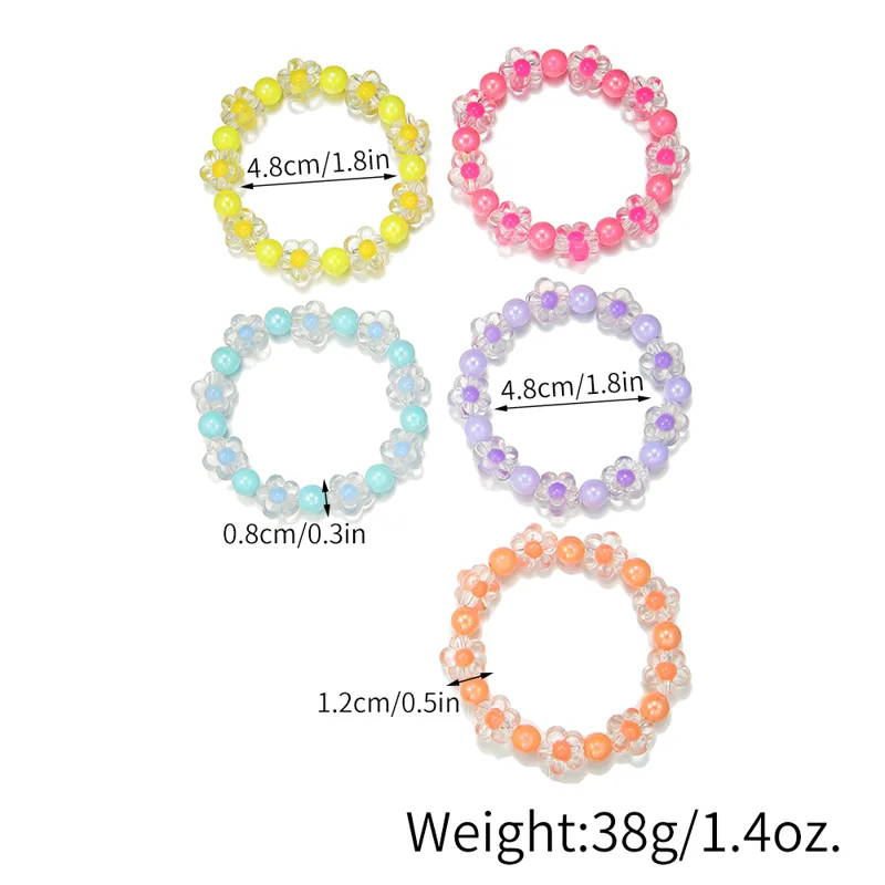 Colorido Beads Flor Pulseira p - Resin Bangle Bracelet avaliação e preço