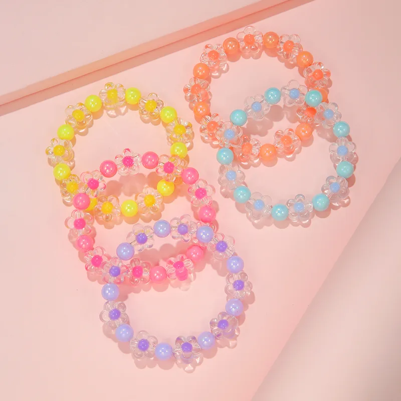 Colorido Beads Flor Pulseira p - Resin Bangle Bracelet avaliação e preço