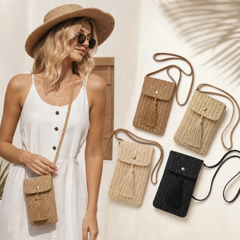 Bolsa Transversal de Palha Fem - Women Accessories Pouch avaliação e preço